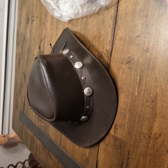 NWT Free People Gold Coast Leather Cowboy Hat - Picture 7 of 9